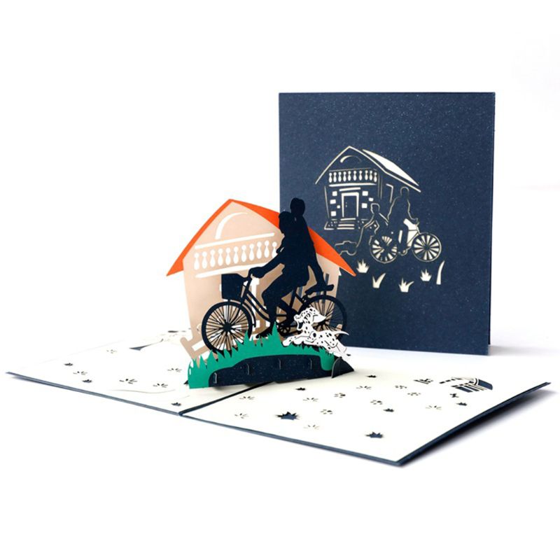1 pièces papier 3d Super papa carte 3d merci carte papier dessin animé carte de voeux papier coupe fête des pères carte de remerciement: Jaune