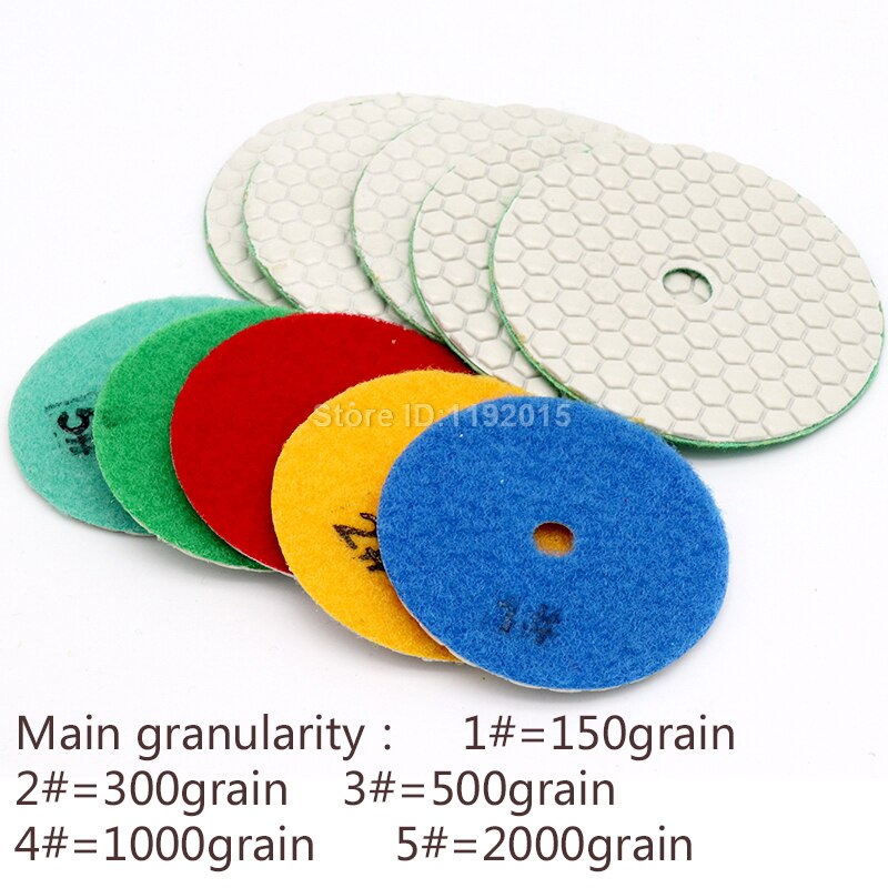 1x droogslijpschijven snelwissel polijstpads graniet marmer steen betonvloer luchtschuurmachine diamant ronde flexibele pad