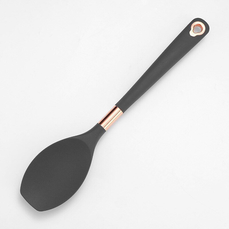 Silicone Kitchenware Set Heat Resistant Cookware Non-Stick Utensils Cooking Gadget Kitchen Accessories Baking Tools With Storage: Flat spatula