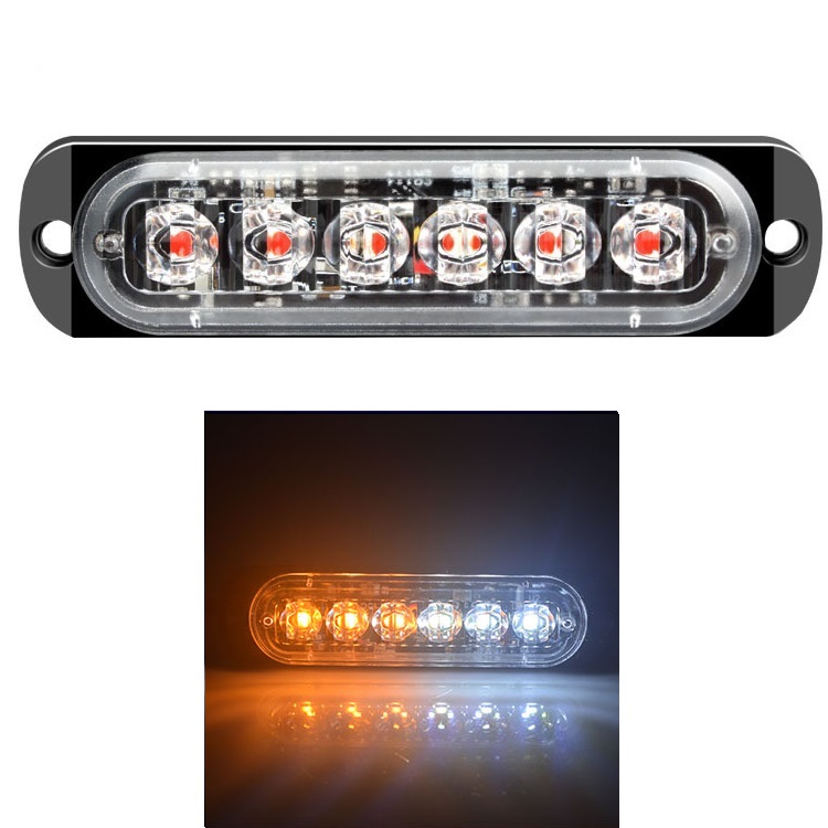 6LED 4LED luz de advertencia de coche luz de avería de parrilla coche camión remolque baliza lámpara LED luz lateral ámbar 12V - 24V: Negro / Morado