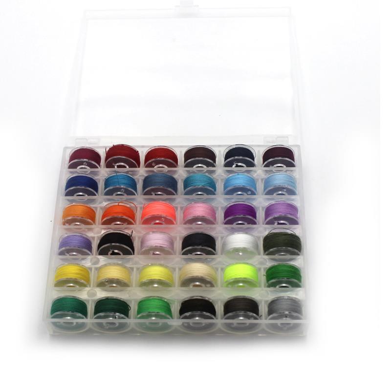 Bobina y 40 metros de hilo de coser, herramientas de costura para el hogar, con soporte de bobina, Kit para hilo de mano y máquina, 36 Uds.: 36 colors