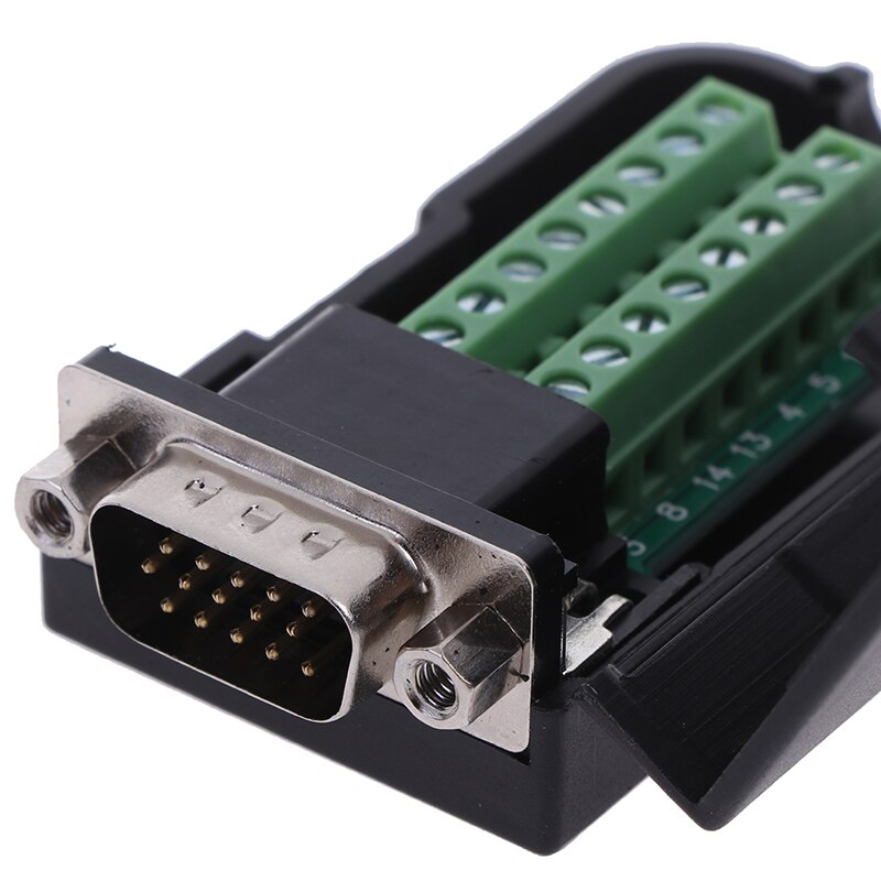 Hpt D-SUB DB15 VGA Female / Male 3 Rows 15 Pin Plug Breakout Terminals Connectors 1PC