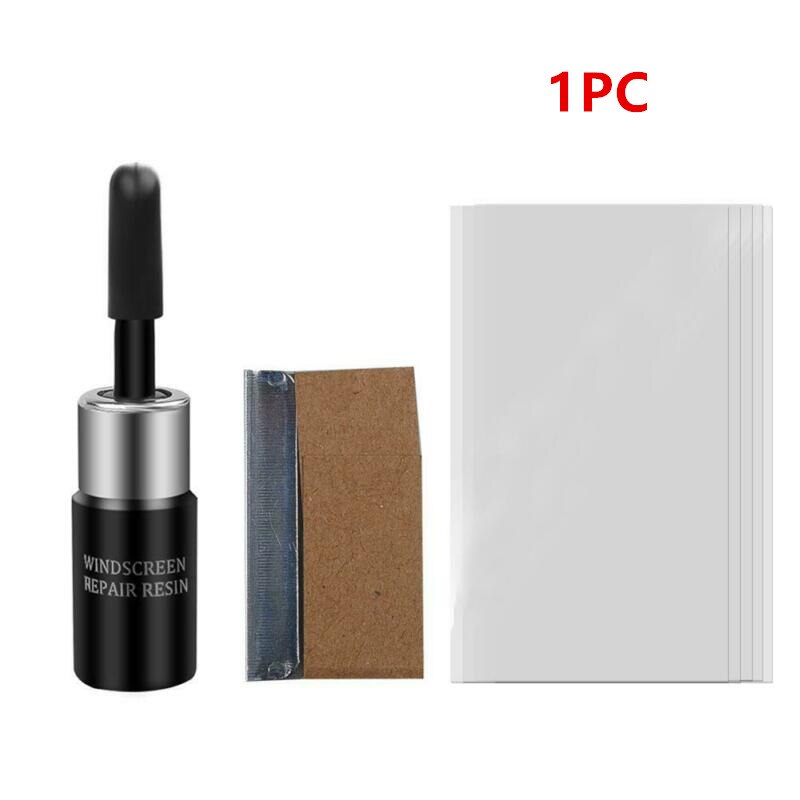 Kit de reparación de cristal para parabrisas de coche, herramienta de reparación de cristal para ventana de vehículo, fácil de usar y operar, cinta transparente para prevenir: Default Title