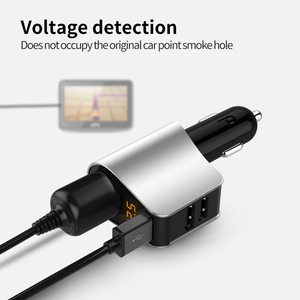 KORSEED Car Cigarette Lighter Socket Splitter Power plug 3 USB Car Fast Charger 12V - 24V for cellphone GPS Ipod Pad etc