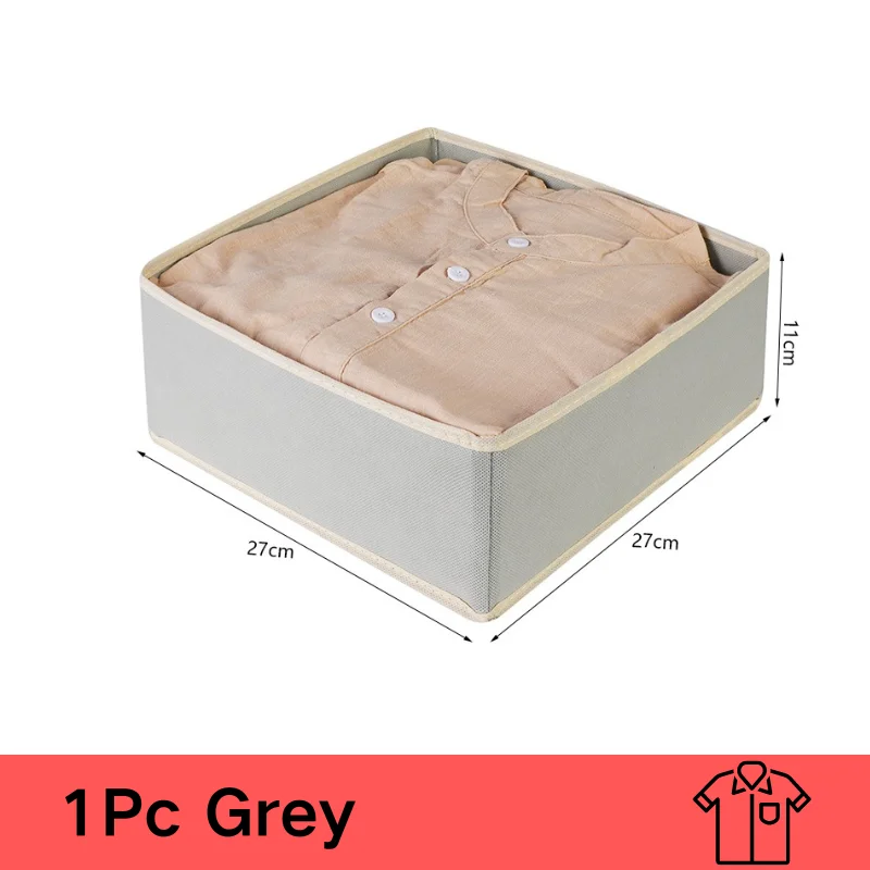 Drawer Underwear Storage Box Foldable Non-woven Storage Box Six-piece Set Underwear Bra Socks Drawer Storage Finishing Boxes: MULTI
