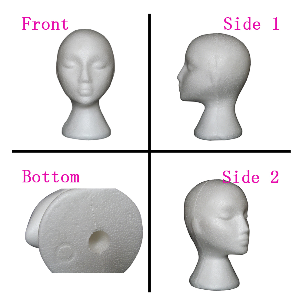Women Foam Head Practical Styrofoam Head Model Polystyrene Durable Portable Mannequin Head For Wig Stand Glasses Hat Display