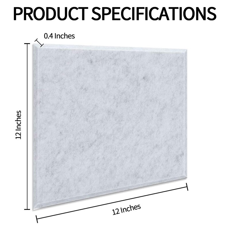 12 Pack Acoustic Panels, 12 x 12 x 0.4 Inches Soundproofing Foam Acoustic Tiles Studio Foam Sound Wedges(Silver Grey)