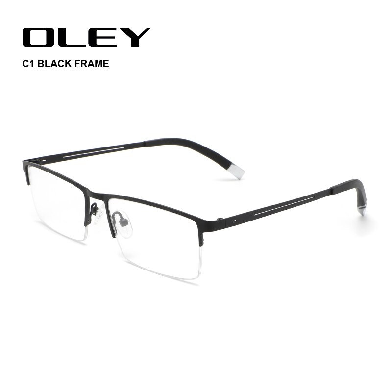OLEY Classic Business Optical Glasses prescription glasses Titanium alloy frame Myopia Hyperopia Presbyopia glasses Y7714: Y7714 C1