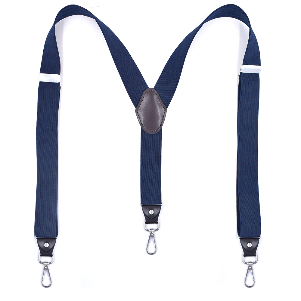 Heavy Duty Bretels Met Swivel Haken Voor Mannen Werken Jeans Y Terug Grote En Lange Verstelbare Elastische Broek Bretels Riem loop Band: Marineblauw