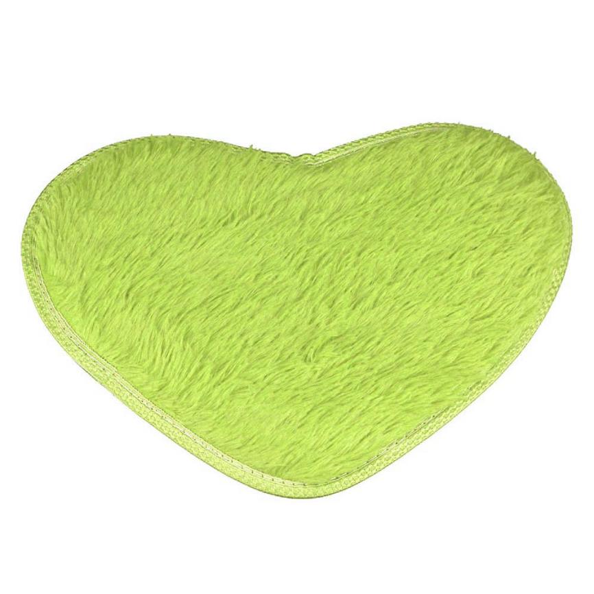 40 * 28cm hjem skridsikre bademåtter soveværelse mini hjerteformede måtter bademåtte til dørmåtte til badeværelsetæppe på gulvet: Grøn