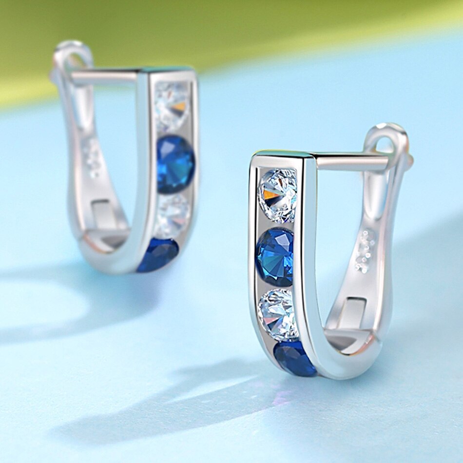Belawang 925 sterling sølv søde søde blå krystal øreringe til baby pige børn øreringe børn piger dejlige smykker