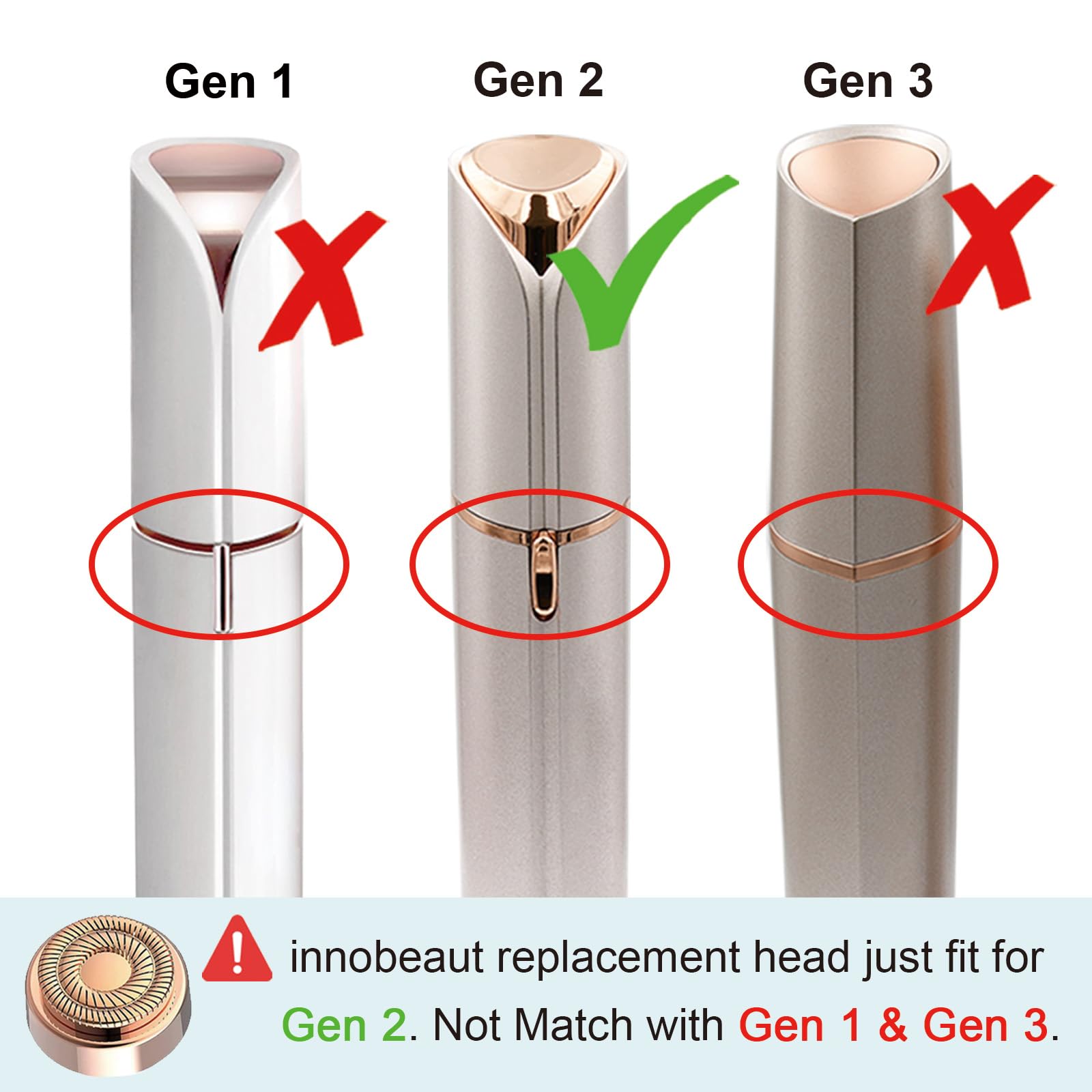 Ersatzköpfe für Gesichtshaarentferner der Generation 2, für makelloses Abschluss, berühren-Haarentfernungswerkzeug für Frauen, nur für Gen 2, makellos