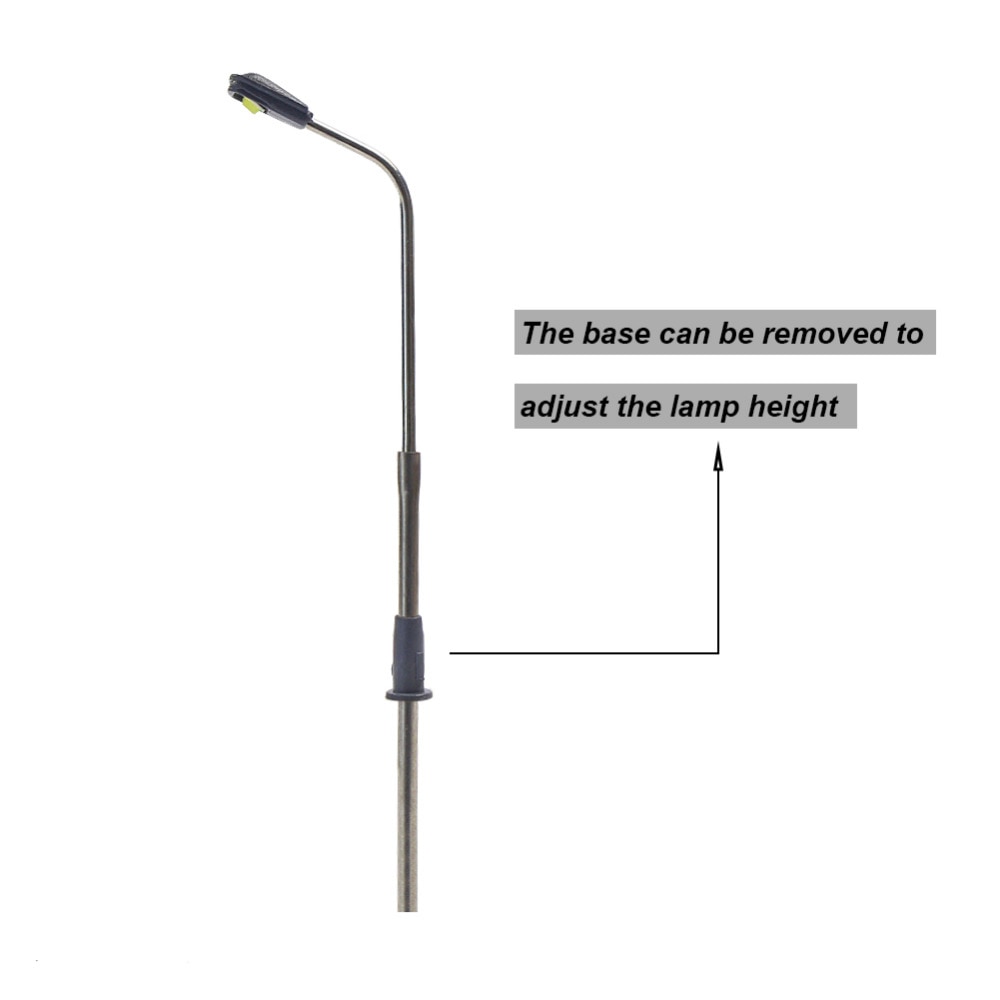 LQS06 10 stks Modelspoor Trein Lantaarnpaal Street Lights 1:150 N Schaal LEDs 6.2 cm Gratis Weerstanden Miniatuur architectonische