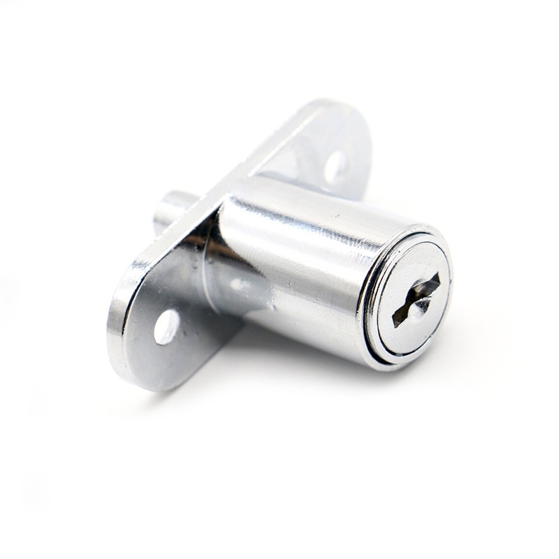 Chrome Finish Zinc Alloy Push Plunger Lock for Drawer Desk Wardrobe Cabinet