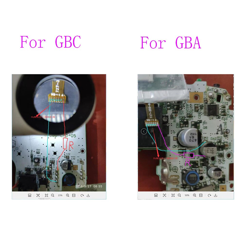 til nintendo spill gutt farge gbc frontlys frontlys frontlys mod sett til gameboy avansere gba