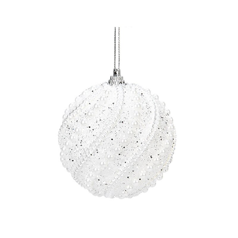 8cm lyxiga julkulor kristall glitter paljetter skum xmas tree hängande hänge xmas ball år fest dekorer: 6