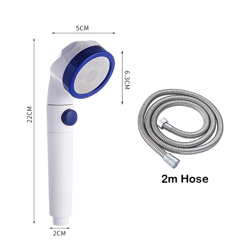 Bedroom High-pressure Shower Set Household Spout Nozzle Water Heater Shower Head Stainless Steel Shower Hose and Base: Shower Head-2mHose