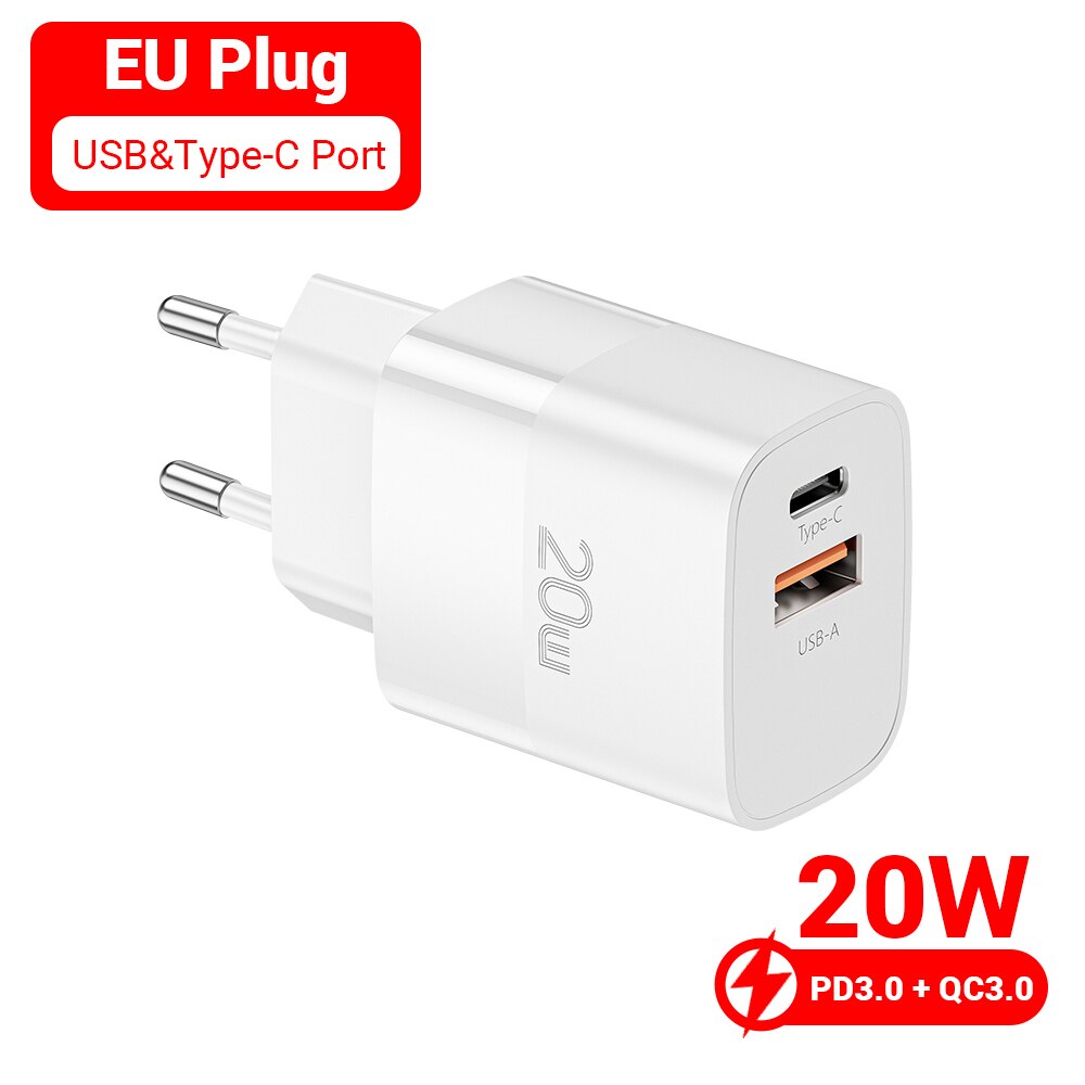 Essager Usb Charger Type C Voor Iphone 13 12 Fast Charger Usb C Quick Charge Voor Samsung Xiaomi 20W wall Charger Adapter: 20W W EU A C Plug
