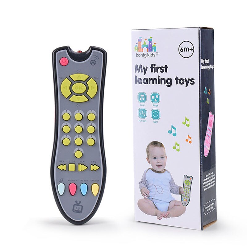 Children Toys For 6 Months+ Baby Colourful Remote Control Music Electric Numbers Early Educational Toy: Gray