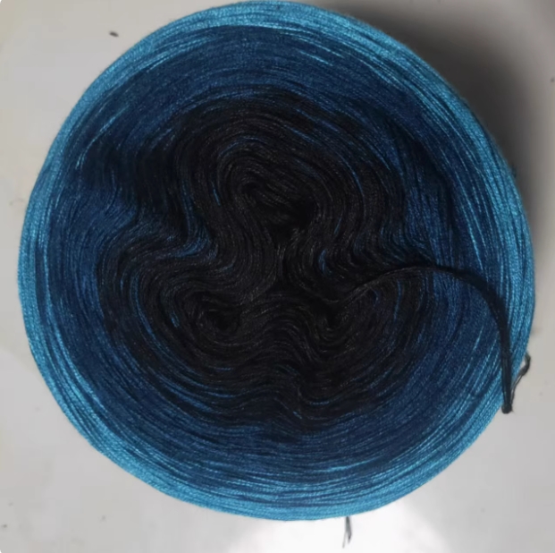 300g Rainbow Gradient Color Cake Yarn Organic Cotton Blend Yarn Segmented splicing line DIY Scarf Shawl Skirt Wool Yarn Crochet: WHITE