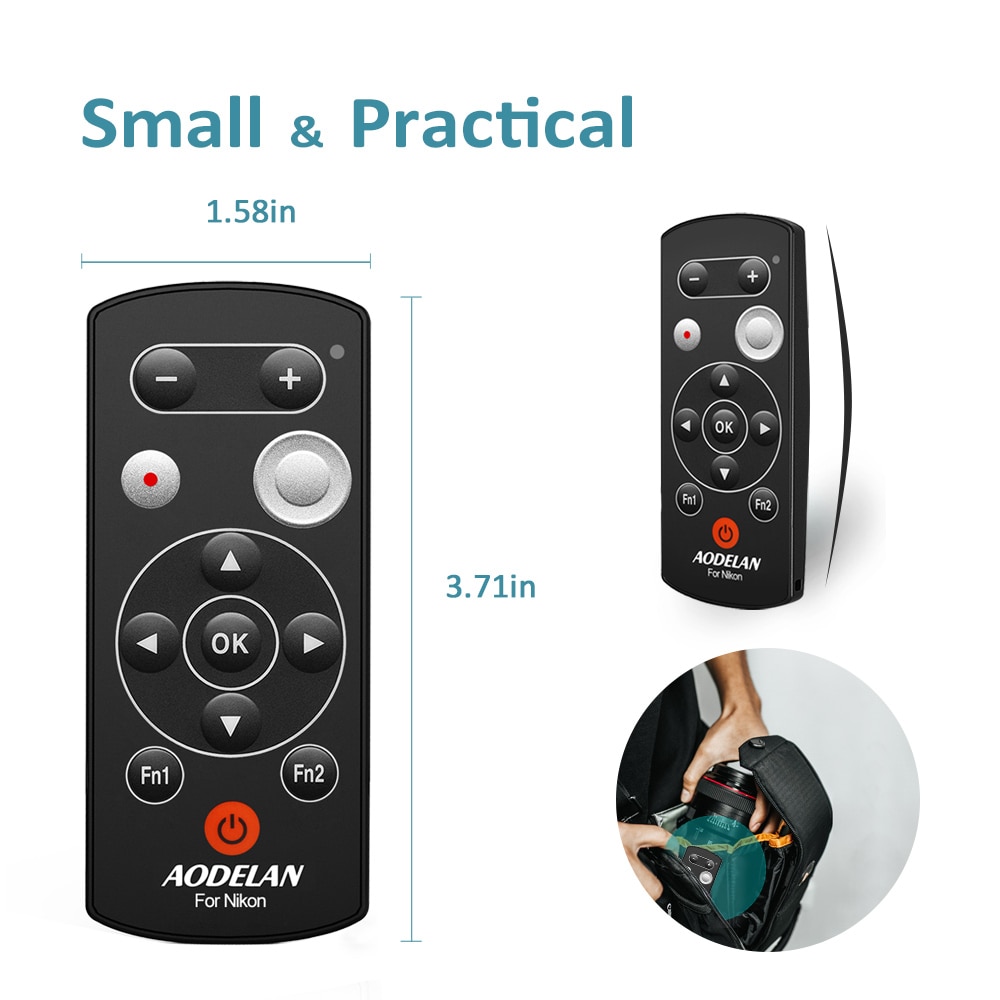 AODELAN ML-L7A Wireless Camera Remote Control Shutter Release for Nikon Z6II Z7II A1000 B600 P1000 P950 Z50, Replace Nikon ML-L7