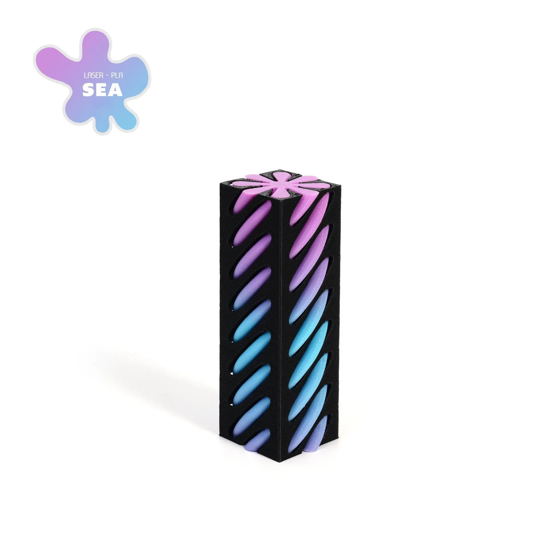 3D Printed Pyramid Impossible Pass-through Sculpture Square Pillar Helix Screw Fidget Toy Spiral Cone Decompression Ornament: light green