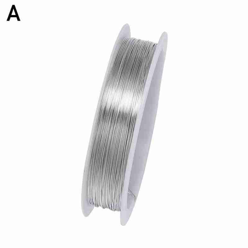 2 pièces/ensemble Or Argent Cuivre Fil Pour Bracelet Collier Bijoux Perles Pour Artisanat Cordon Coloré De Fil De Corde BRICOLAGE I6M4: A
