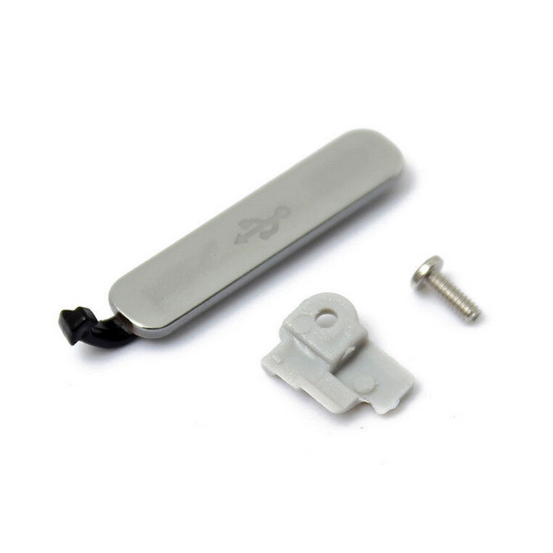 1 conjunto com entrada usb para carregamento, porta de carregamento para samsung galaxy s5 plug à prova de poeira de celular substituição + parafuso