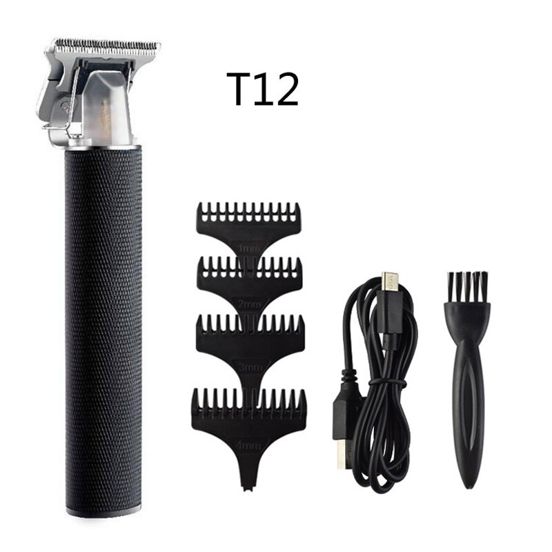 Tondeuse usb pour hommes, rasoir électrique pour cheveux et barbe, pour cheveux courts: T12- noirs