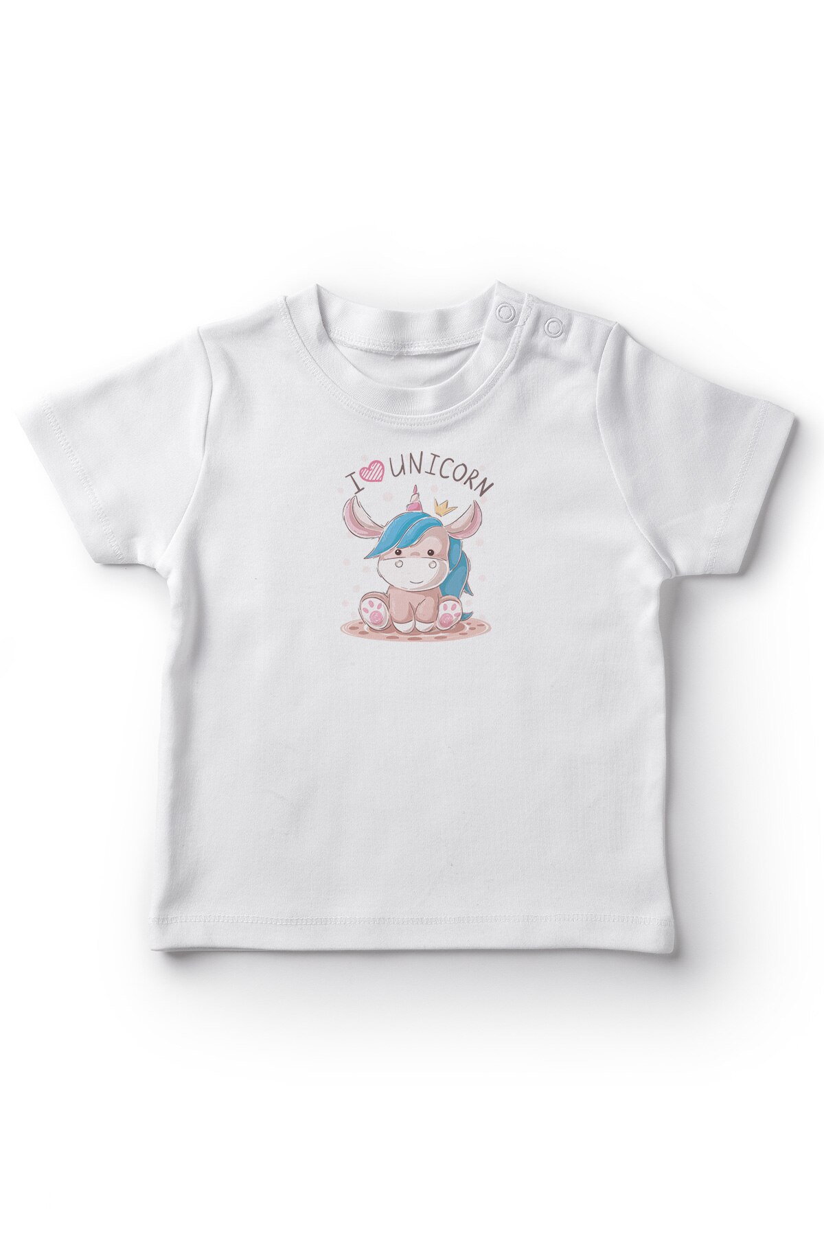 Angemiel babysitting schattig eenhoorn meisje baby t-shirt wit