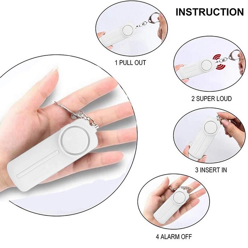 Personal Alarm Keychain 130DB Warning Device with LED Lights Alarm Suitable for Ladies,Men,Children,Seniors and Joggers