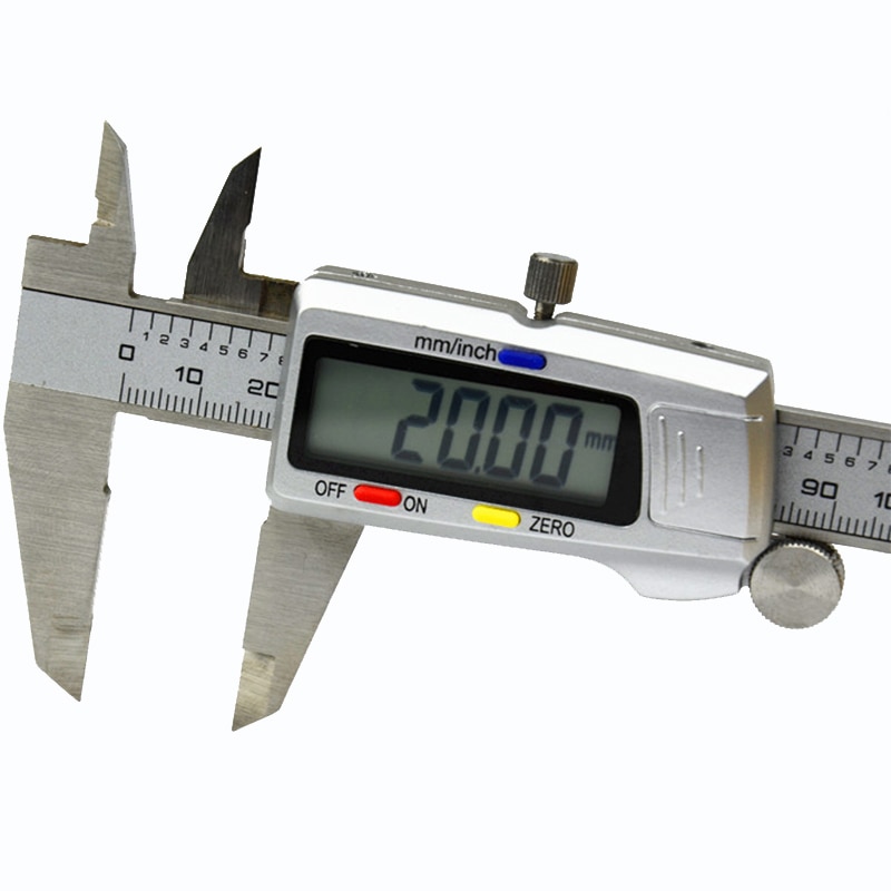 Calibradores digitales de 6 pulgadas y 150mm, calibrador Vernier digital electrónico de acero inoxidable, Micrómetro de fibra de carbono y Metal, herramienta de medición