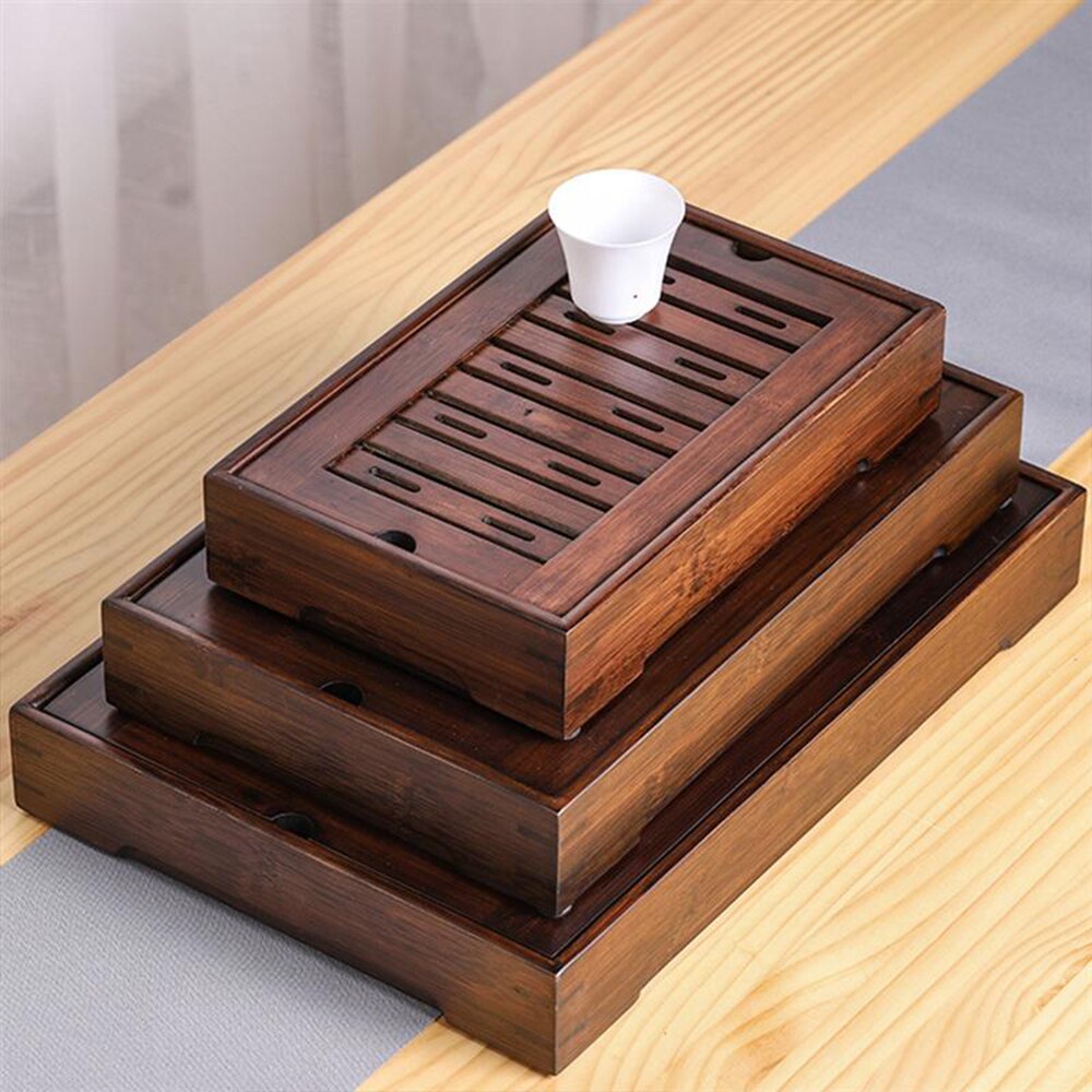 Walnoot Houten Thee Dienblad Chinese Thee Serveren Kung Fu Thee Trays Milieuvriendelijke Tafel Water Opslag Trays Met Water Opslag Theewaar