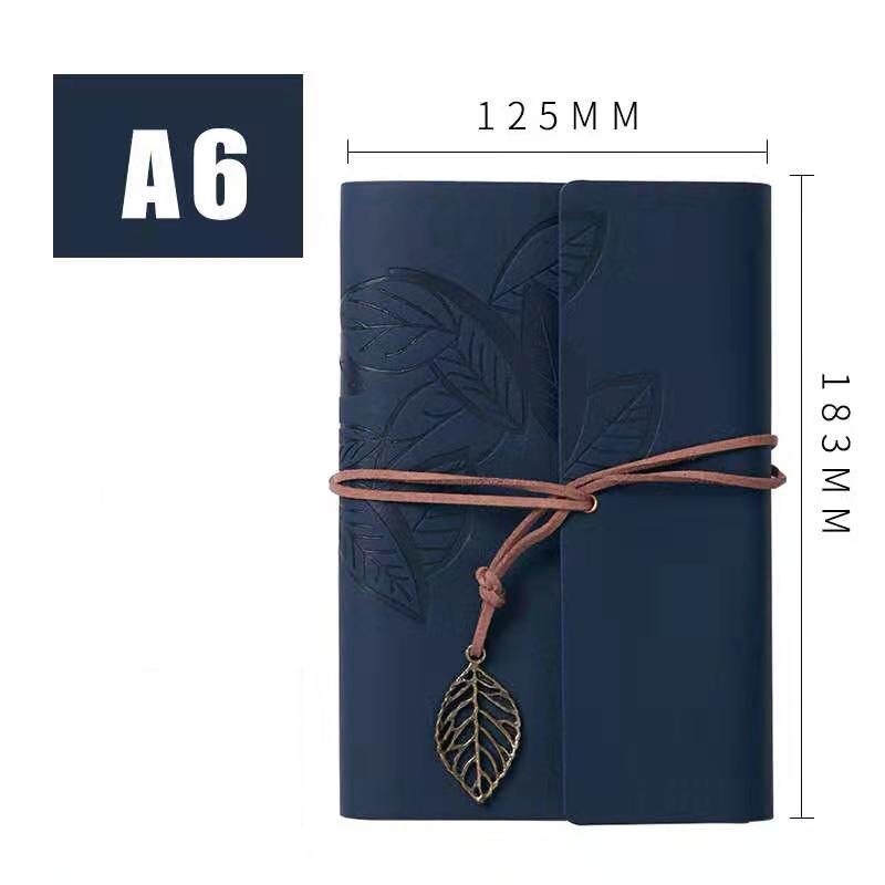 Yiye Zhiqiu – carnet de notes en cuir à feuilles mobiles, carnet de voyage, journal intime , cahier A6, personnalisation: A6 blue
