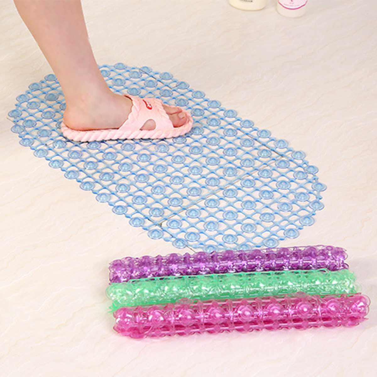 1pc PVC Anti Skid Suction Cup Grip Shower Bath Tub Mat Non-Slip Bathroom Shower Rug For Toilet Bath Shower Room Decor