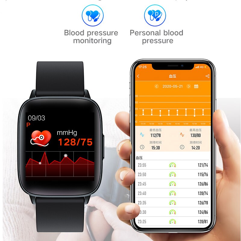 [gesundheitstracker] bakeey  y93 1.3 -zoll-touchscreen-smartwatch mit echtzeit-herzfrequenz- und blutdruckmessung – sport-smartwatch für damen und herren