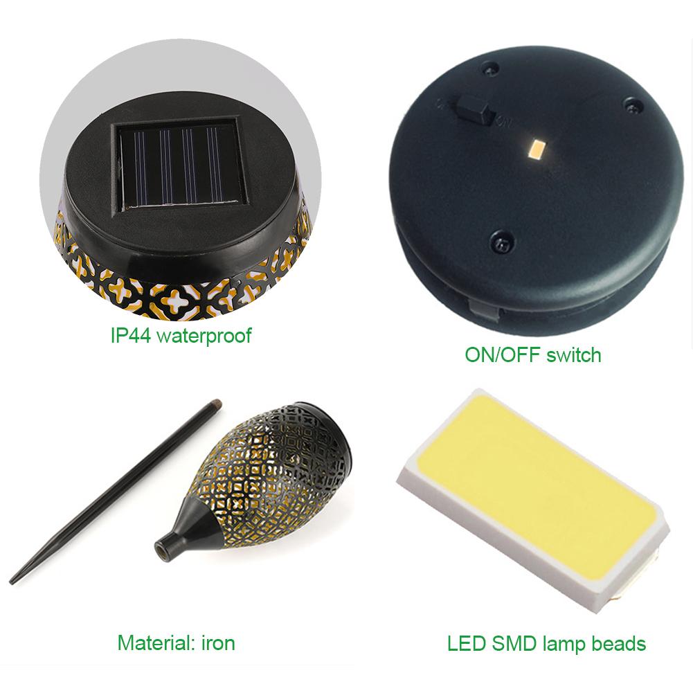 Solar gadelys udendørs have led vandtæt græsplæne jordstik lys stjernejern landskabslys jule havedekoration