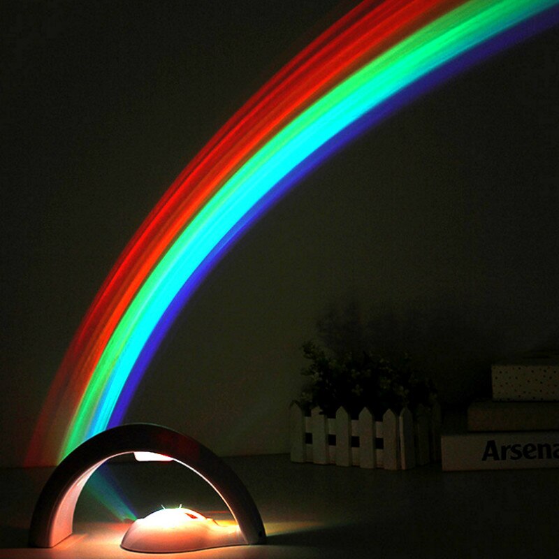 Baby Children Lucky Rainbow Light Amazing Rainbow Projector 3D LED Lamp Baby Room Night Light Projector Home Decoration