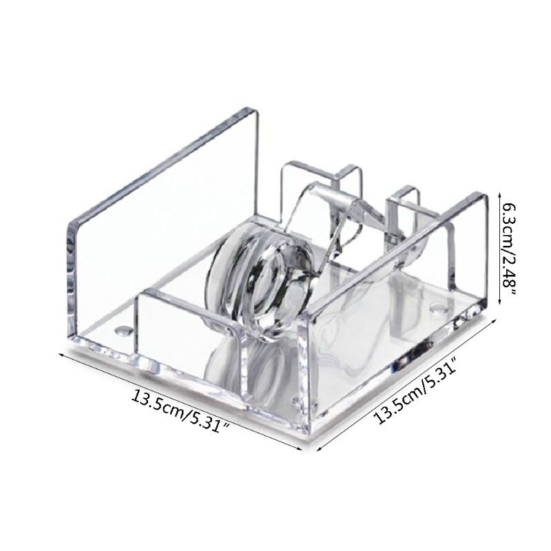 Square Clear Acrylic Cocktail Napkin Holder Paper Serviette Dispenser Tissue Box Bar Caddy for Dining Table Hotel Home Decor