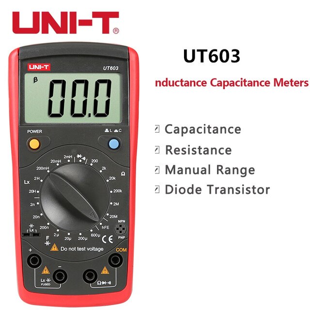 Inductance Capacitance Resistance Tester UNI-T UT601 UT603 Hand-Held Portable LCR Ohmmeter Meter Diode / Transistor Test LCD: UT603