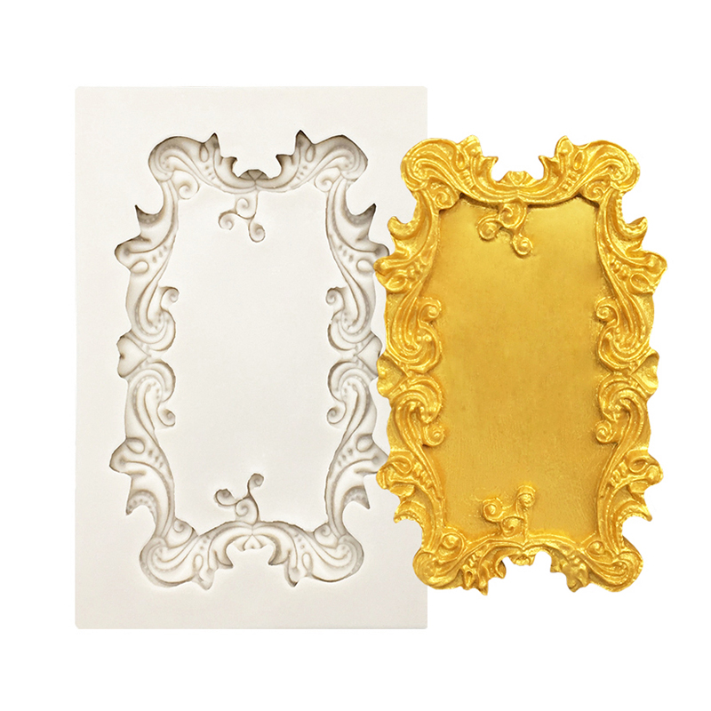 Photo Frame Mirror Silicone Mold Resin Tools Sugarcraft Cupcake Baking Mold Fondant Cake Decorating Tools: green