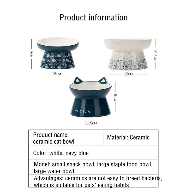gamelle ceramique pour chat Bol incliné pour chat et chien, en céramique, Anti-vomissement, nourriture pour animaux de compagnie, mangeoire à eau, accessoires pour animaux de compagnie