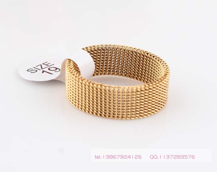 8mm gold farbe weiche mesh Titan stahl ring, Nachsichtiger ringe für männer und frauen, 316L edelstahl ringe schmuck