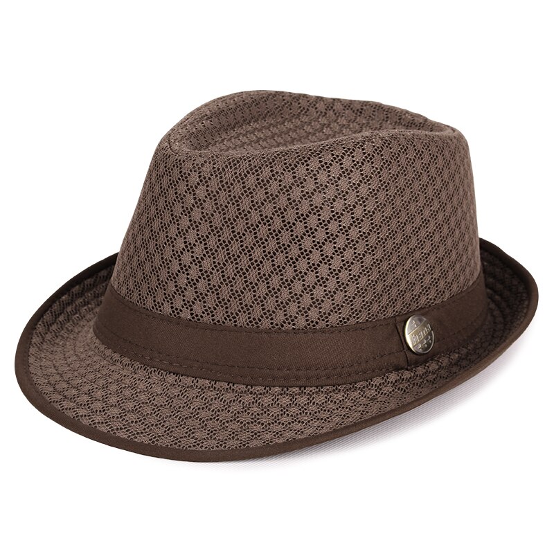 Män och kvinnor utomhus andningsbar mesh solhatt vuxen sommar plus size fedora hattar 56-58cm 58-60cm: Brun / 56-58cm