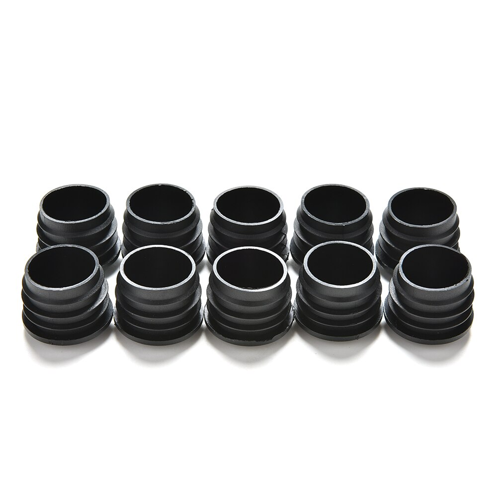 10Pcs/lot Plastic Furniture Leg Plug Black Round Steel Pipe Tube Blanking End Caps Insert Plugs16-35mm decorative dust cover: 25mm