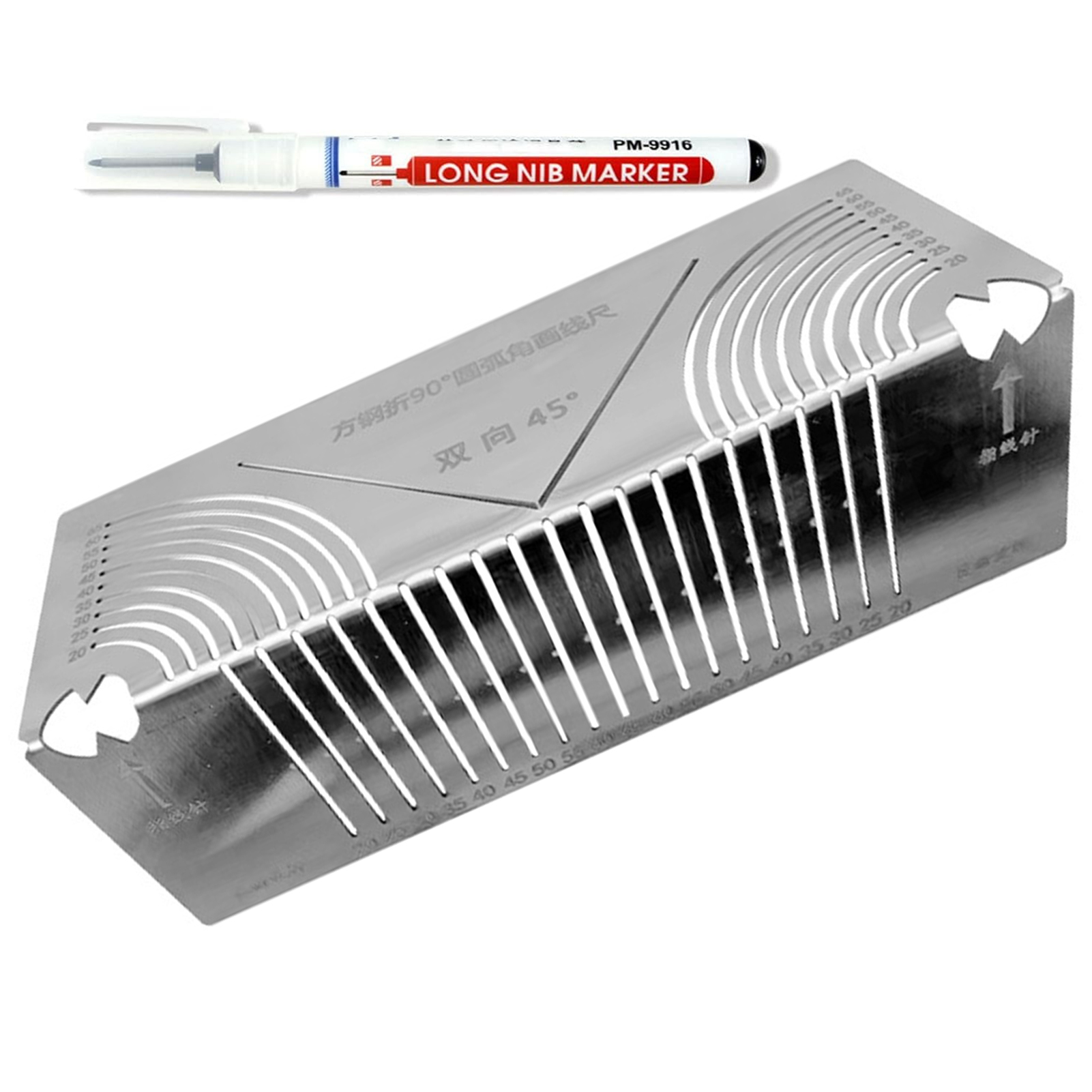 Precision-Flex Angle Arc Marking Tool Metal Fabrication Pipe Saddle Cutting Guide All In 1 Measuring For Welding Metalworking: black