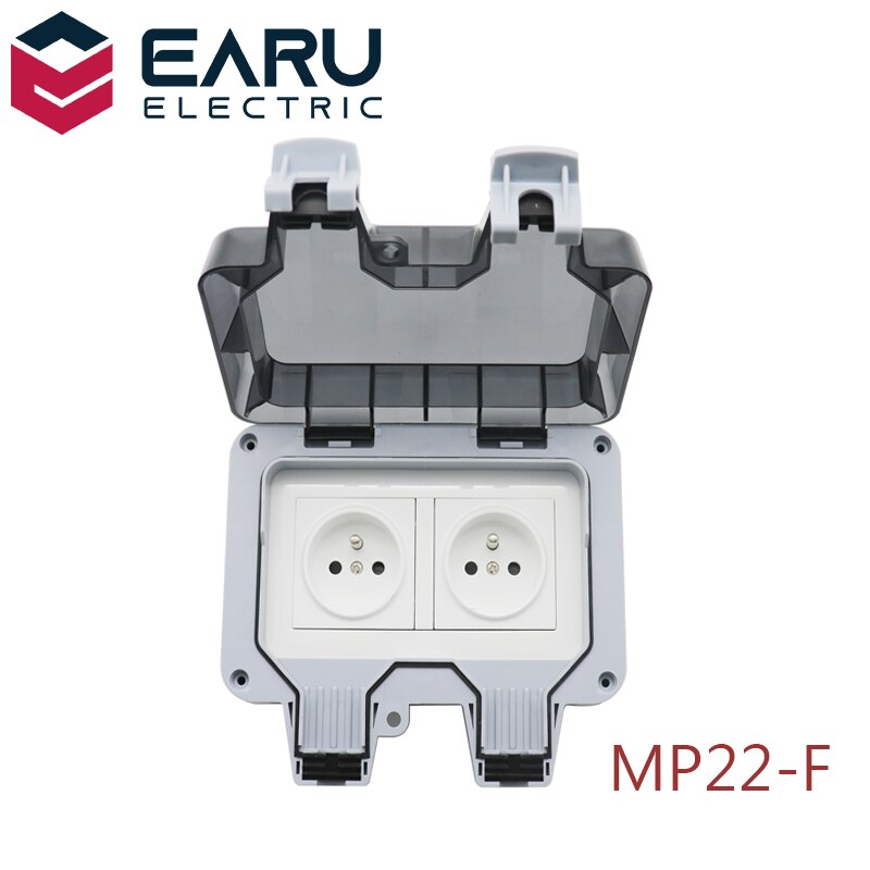 1Pc Frankrijk Fr Standaard IP66 16A AC250V Weerbestendige Waterdichte Outdoor Stopcontact Doos Stopcontact Voor Opladen Stapel: MP22-F