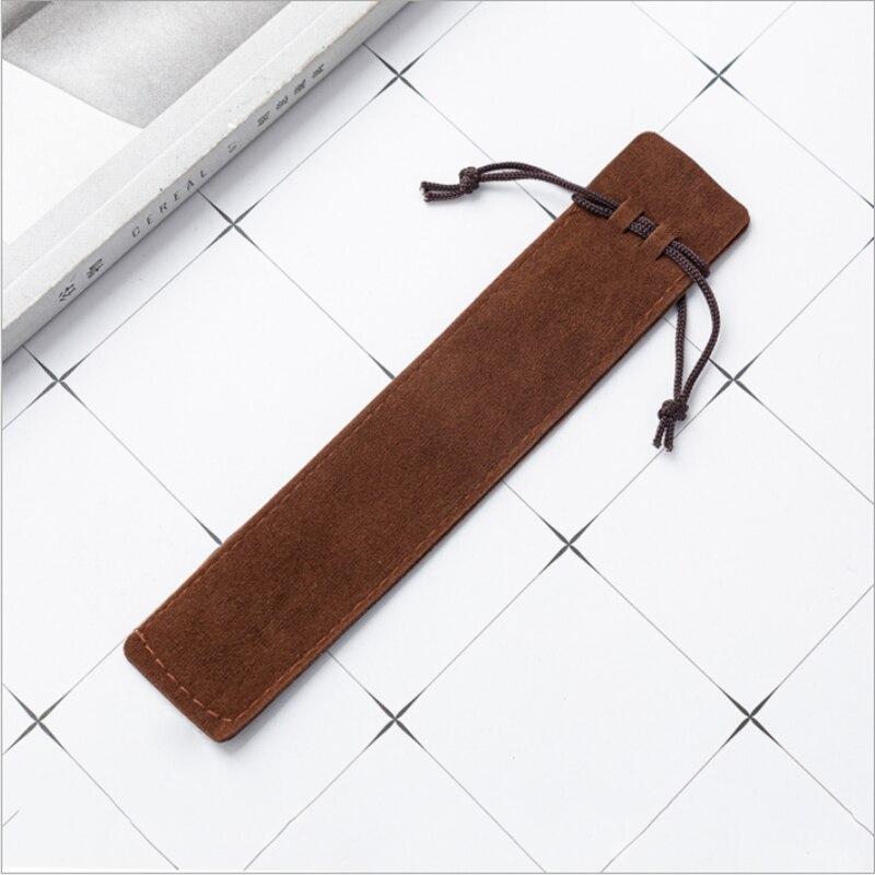 20 Pcs Black Velvet Pen Pouch Sleeve Holder Single Pen Bag Case Pencil Bag: 20pcs-coffee