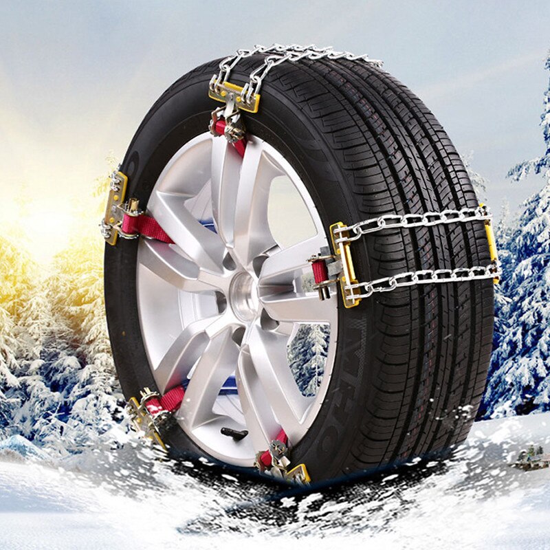 Skridsikre hjul dæk nødkæde stål bil sne kæder værktøjskasse til is sne mudder sand vej sikker til kørsel suv