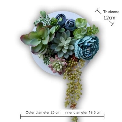 Nordisk simulation sukkulent grøn plante blomster dekoration vægophæng ramme butik ornamenter væg hjem dekorationer kunstige planter